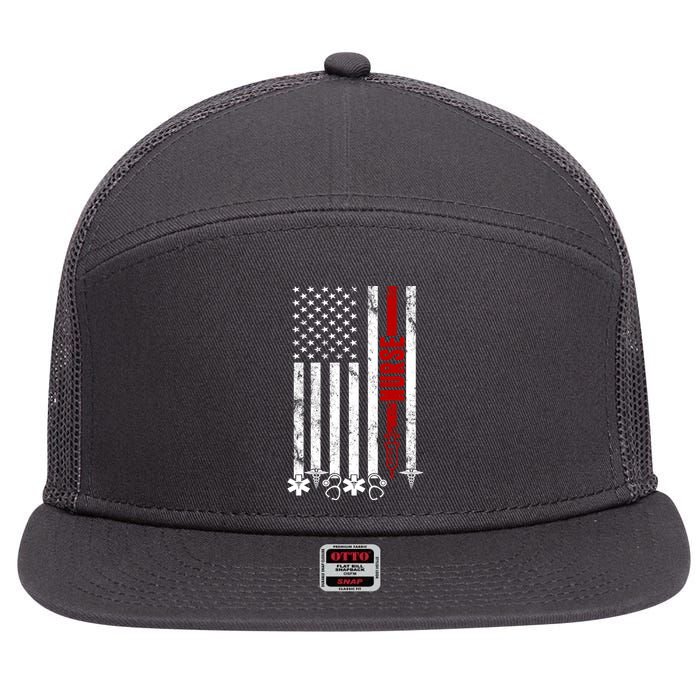 American Nurse Flag RN Nurse 7 Panel Mesh Trucker Snapback Hat