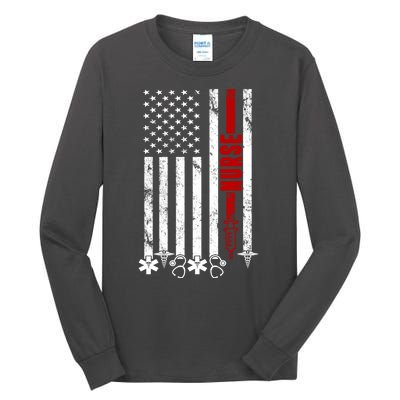 American Nurse Flag RN Nurse Tall Long Sleeve T-Shirt