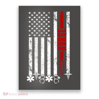 American Nurse Flag RN Nurse Poster