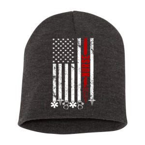 American Nurse Flag RN Nurse Short Acrylic Beanie