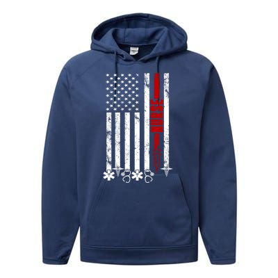 American Nurse Flag RN Nurse Performance Fleece Hoodie