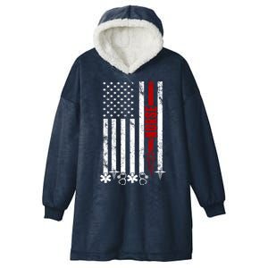 American Nurse Flag RN Nurse Hooded Wearable Blanket