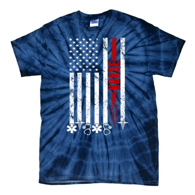 American Nurse Flag RN Nurse Tie-Dye T-Shirt