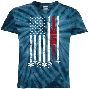 American Nurse Flag RN Nurse Kids Tie-Dye T-Shirt