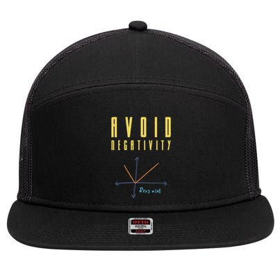 Avoid Negativity Funny Cool Mathematician Geek Gift 7 Panel Mesh Trucker Snapback Hat