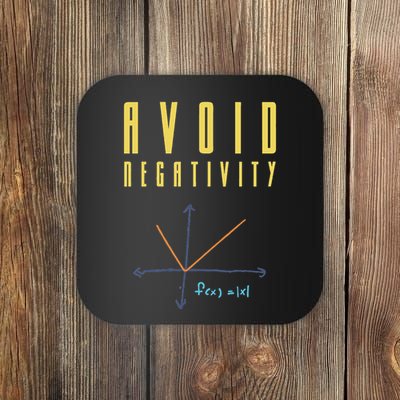 Avoid Negativity Funny Cool Mathematician Geek Gift Coaster