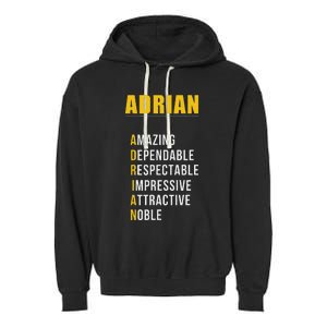 Adrian Name First Letter List Of Describing Words Garment-Dyed Fleece Hoodie