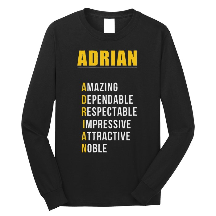 Adrian Name First Letter List Of Describing Words Long Sleeve Shirt