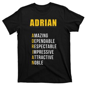 Adrian Name First Letter List Of Describing Words T-Shirt