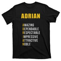 Adrian Name First Letter List Of Describing Words T-Shirt