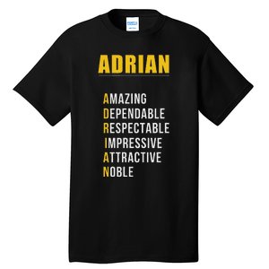 Adrian Name First Letter List Of Describing Words Tall T-Shirt