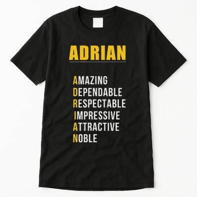 Adrian Name First Letter List Of Describing Words Tall T-Shirt