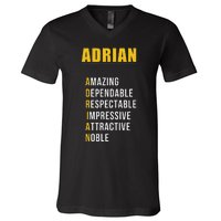 Adrian Name First Letter List Of Describing Words V-Neck T-Shirt