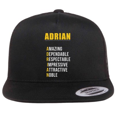 Adrian Name First Letter List Of Describing Words Flat Bill Trucker Hat