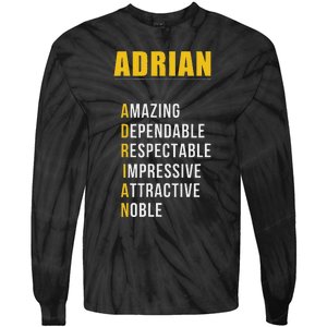 Adrian Name First Letter List Of Describing Words Tie-Dye Long Sleeve Shirt