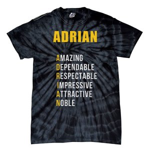 Adrian Name First Letter List Of Describing Words Tie-Dye T-Shirt