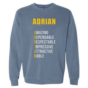 Adrian Name First Letter List Of Describing Words Garment-Dyed Sweatshirt