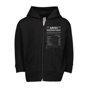 Aries Nutrition Facts Zodiac Sign Toddler Zip Fleece Hoodie