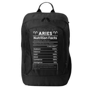 Aries Nutrition Facts Zodiac Sign City Backpack