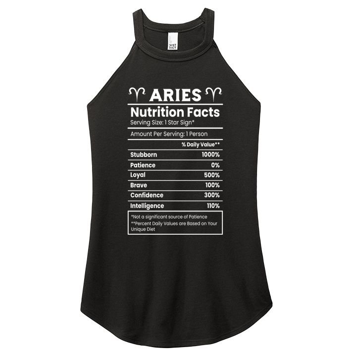 Aries Nutrition Facts Zodiac Sign Women's Perfect Tri Rocker Tank