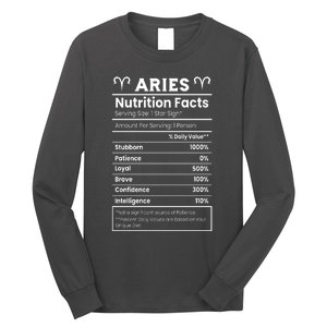 Aries Nutrition Facts Zodiac Sign Long Sleeve Shirt