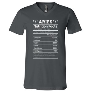 Aries Nutrition Facts Zodiac Sign V-Neck T-Shirt