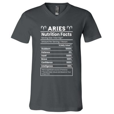 Aries Nutrition Facts Zodiac Sign V-Neck T-Shirt