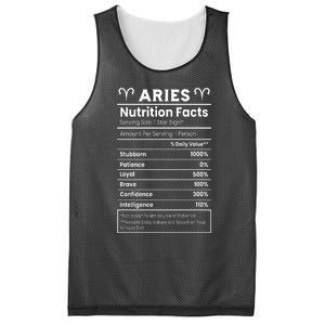 Aries Nutrition Facts Zodiac Sign Mesh Reversible Basketball Jersey Tank