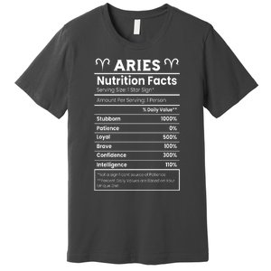 Aries Nutrition Facts Zodiac Sign Premium T-Shirt