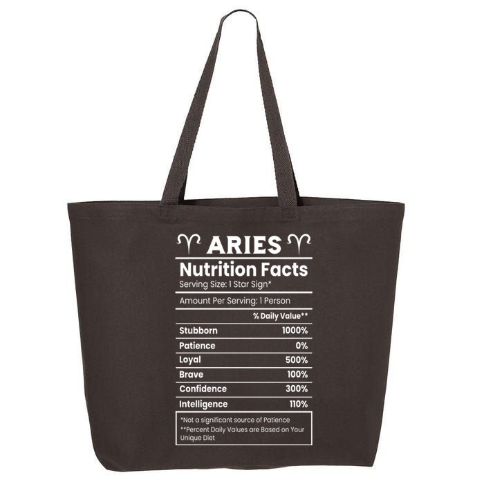 Aries Nutrition Facts Zodiac Sign 25L Jumbo Tote