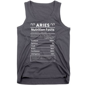 Aries Nutrition Facts Zodiac Sign Tank Top