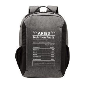 Aries Nutrition Facts Zodiac Sign Vector Backpack