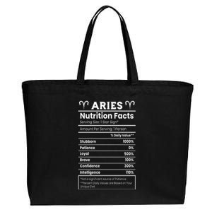 Aries Nutrition Facts Zodiac Sign Cotton Canvas Jumbo Tote