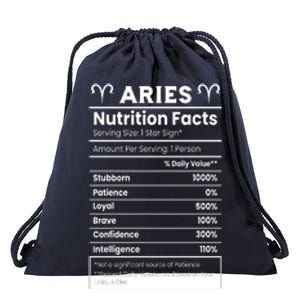 Aries Nutrition Facts Zodiac Sign Drawstring Bag