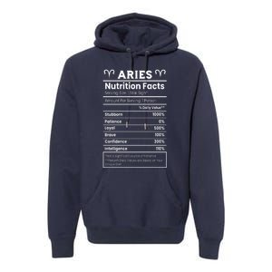 Aries Nutrition Facts Zodiac Sign Premium Hoodie