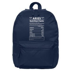 Aries Nutrition Facts Zodiac Sign 16 in Basic Backpack