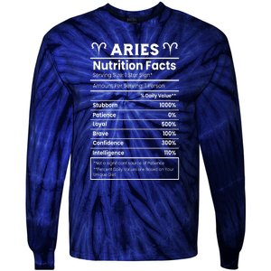 Aries Nutrition Facts Zodiac Sign Tie-Dye Long Sleeve Shirt