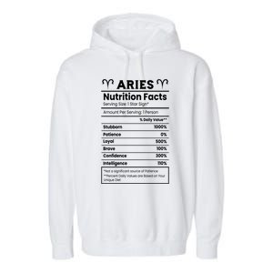 Aries Nutrition Facts Zodiac Sign Garment-Dyed Fleece Hoodie