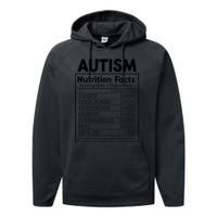 Autism Nutrition Facts Autistic Pride Autism Awareness Performance Fleece Hoodie