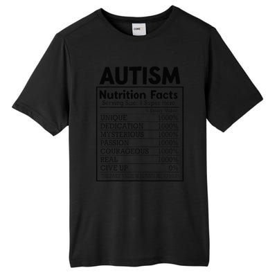 Autism Nutrition Facts Autistic Pride Autism Awareness Tall Fusion ChromaSoft Performance T-Shirt