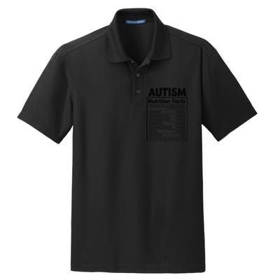 Autism Nutrition Facts Autistic Pride Autism Awareness Dry Zone Grid Polo