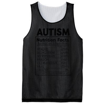 Autism Nutrition Facts Autistic Pride Autism Awareness Mesh Reversible Basketball Jersey Tank