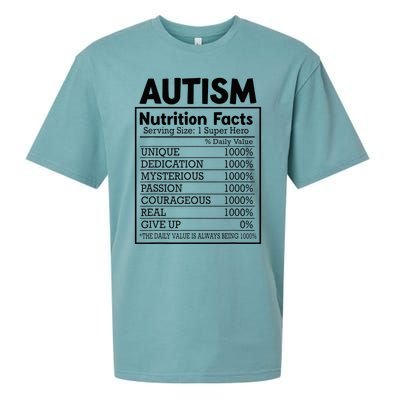 Autism Nutrition Facts Autistic Pride Autism Awareness Sueded Cloud Jersey T-Shirt