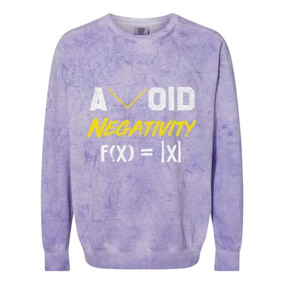 Avoid Negativity Funny Math Pun Equation Colorblast Crewneck Sweatshirt