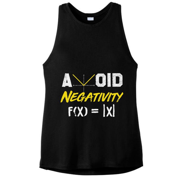Avoid Negativity Funny Math Pun Equation Ladies PosiCharge Tri-Blend Wicking Tank