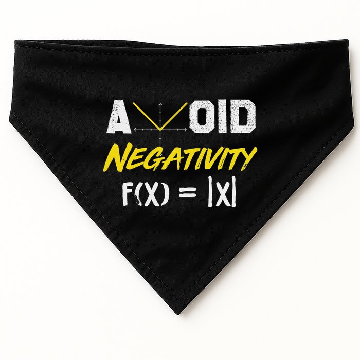 Avoid Negativity Funny Math Pun Equation USA-Made Doggie Bandana