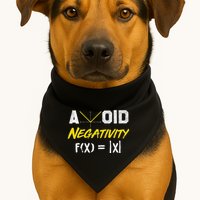 Avoid Negativity Funny Math Pun Equation USA-Made Doggie Bandana