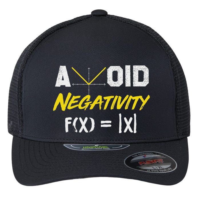 Avoid Negativity Funny Math Pun Equation Flexfit Unipanel Trucker Cap