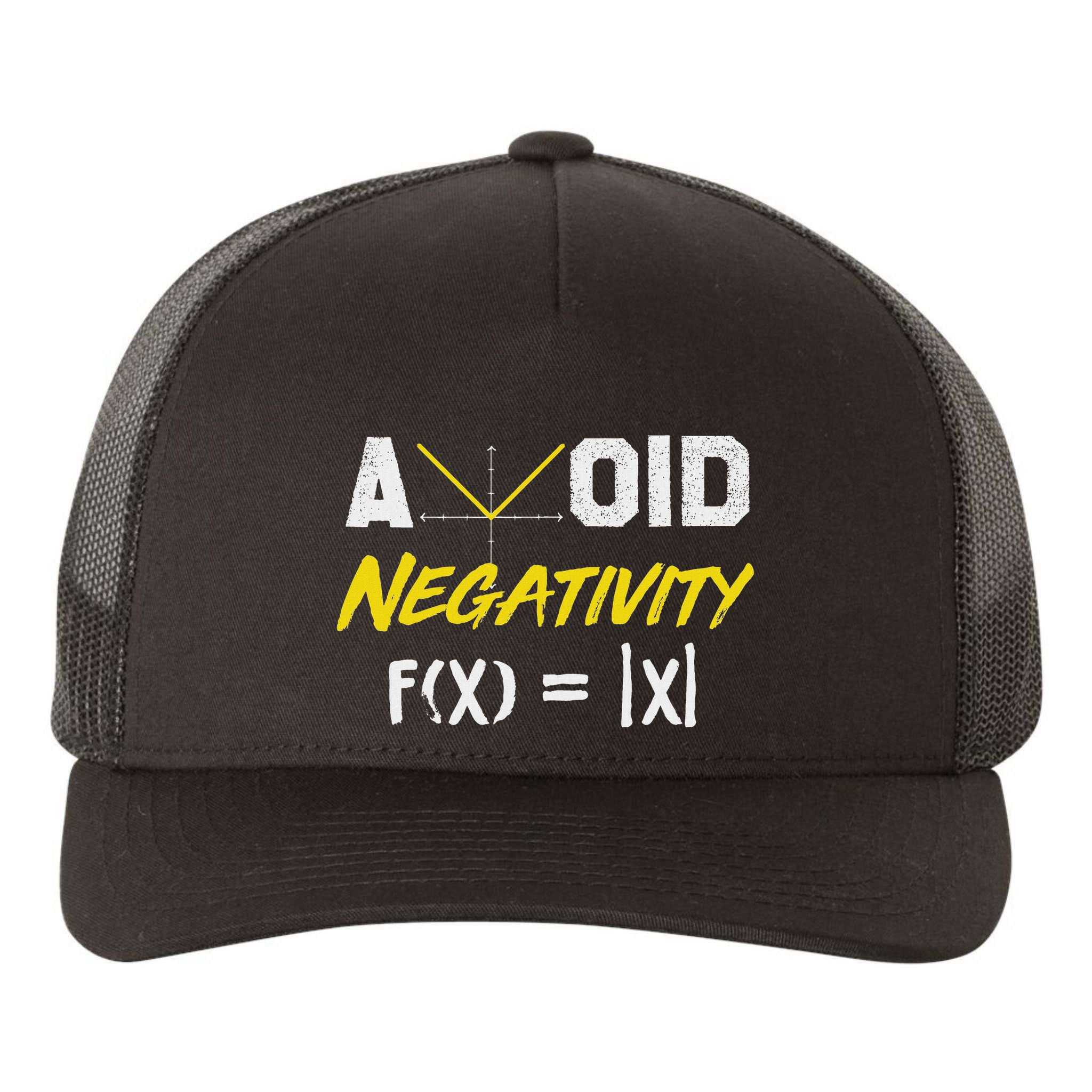 Avoid Negativity Funny Math Pun Equation Yupoong Adult 5-Panel Trucker Hat