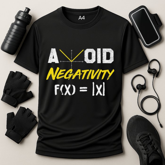 Avoid Negativity Funny Math Pun Equation Performance Shirt